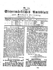 Steyermärkisches Amtsblatt zur Grätzer Zeitung 18290709 Seite: 1