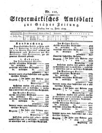 Steyermärkisches Amtsblatt zur Grätzer Zeitung 18290714 Seite: 1