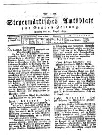 Steyermärkisches Amtsblatt zur Grätzer Zeitung 18290811 Seite: 1