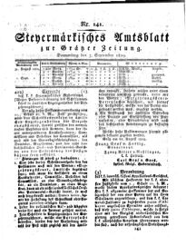 Steyermärkisches Amtsblatt zur Grätzer Zeitung 18290903 Seite: 1