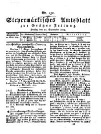 Steyermärkisches Amtsblatt zur Grätzer Zeitung 18290922 Seite: 1