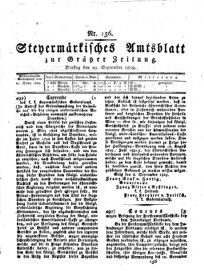 Steyermärkisches Amtsblatt zur Grätzer Zeitung 18290929 Seite: 1