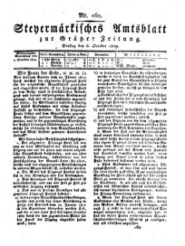 Steyermärkisches Amtsblatt zur Grätzer Zeitung 18291006 Seite: 1