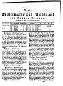 Steyermärkisches Amtsblatt zur Grätzer Zeitung 18291112 Seite: 1