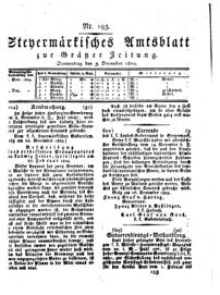 Steyermärkisches Amtsblatt zur Grätzer Zeitung 18291203 Seite: 1