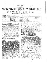 Steyermärkisches Amtsblatt zur Grätzer Zeitung 18291209 Seite: 1