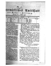 Steyermärkisches Amtsblatt zur Grätzer Zeitung 18320409 Seite: 1