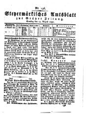 Steyermärkisches Amtsblatt zur Grätzer Zeitung 18320825 Seite: 1