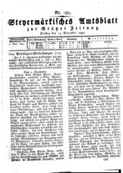 Steyermärkisches Amtsblatt zur Grätzer Zeitung 18321113 Seite: 1