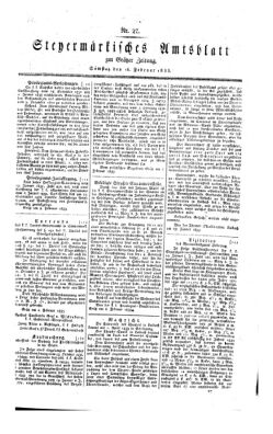 Steyermärkisches Amtsblatt zur Grätzer Zeitung 18330216 Seite: 1