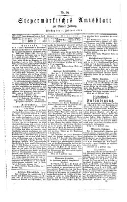 Steyermärkisches Amtsblatt zur Grätzer Zeitung 18330219 Seite: 1