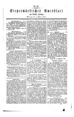 Steyermärkisches Amtsblatt zur Grätzer Zeitung 18330304 Seite: 1