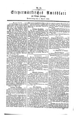 Steyermärkisches Amtsblatt zur Grätzer Zeitung 18330411 Seite: 1