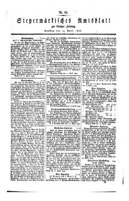 Steyermärkisches Amtsblatt zur Grätzer Zeitung 18330420 Seite: 1