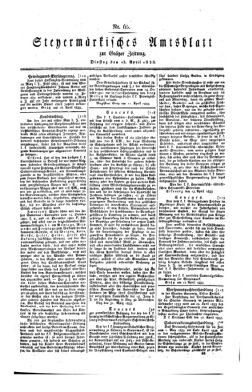 Steyermärkisches Amtsblatt zur Grätzer Zeitung 18330423 Seite: 1