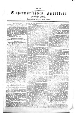 Steyermärkisches Amtsblatt zur Grätzer Zeitung 18330509 Seite: 1