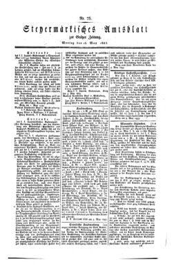 Steyermärkisches Amtsblatt zur Grätzer Zeitung 18330513 Seite: 1