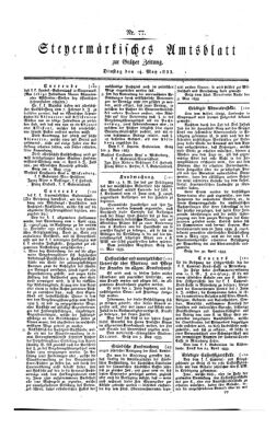 Steyermärkisches Amtsblatt zur Grätzer Zeitung 18330514 Seite: 1