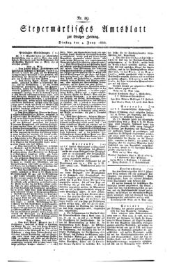 Steyermärkisches Amtsblatt zur Grätzer Zeitung 18330604 Seite: 1