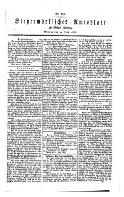 Steyermärkisches Amtsblatt zur Grätzer Zeitung 18330729 Seite: 1