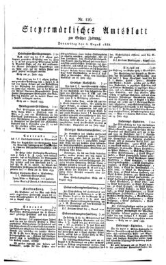 Steyermärkisches Amtsblatt zur Grätzer Zeitung 18330808 Seite: 1