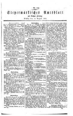 Steyermärkisches Amtsblatt zur Grätzer Zeitung 18330813 Seite: 1