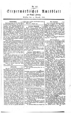 Steyermärkisches Amtsblatt zur Grätzer Zeitung 18330827 Seite: 1