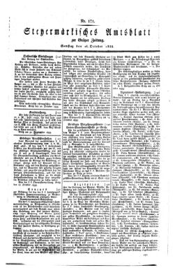 Steyermärkisches Amtsblatt zur Grätzer Zeitung 18331026 Seite: 1