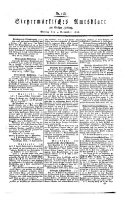 Steyermärkisches Amtsblatt zur Grätzer Zeitung 18331104 Seite: 1