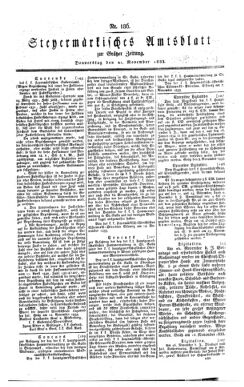 Steyermärkisches Amtsblatt zur Grätzer Zeitung 18331121 Seite: 1