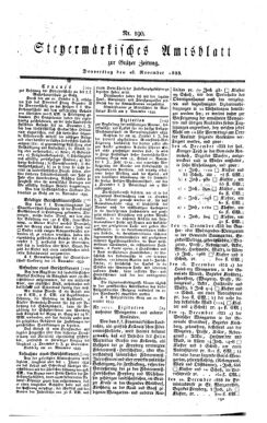 Steyermärkisches Amtsblatt zur Grätzer Zeitung 18331128 Seite: 1