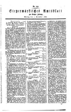 Steyermärkisches Amtsblatt zur Grätzer Zeitung 18331202 Seite: 1