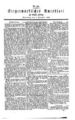 Steyermärkisches Amtsblatt zur Grätzer Zeitung 18331205 Seite: 1