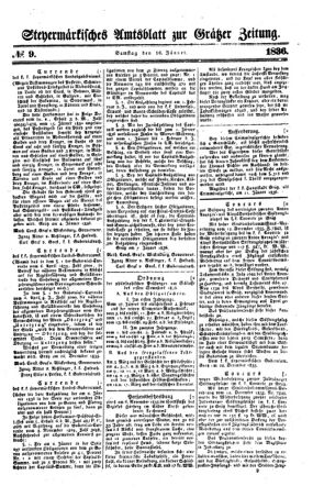 Steyermärkisches Amtsblatt zur Grätzer Zeitung 18360116 Seite: 1