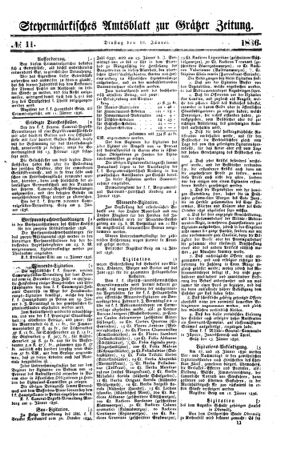 Steyermärkisches Amtsblatt zur Grätzer Zeitung 18360119 Seite: 1