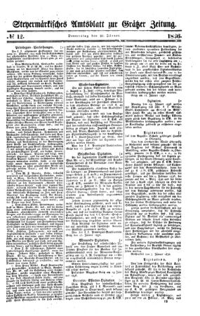 Steyermärkisches Amtsblatt zur Grätzer Zeitung 18360121 Seite: 1