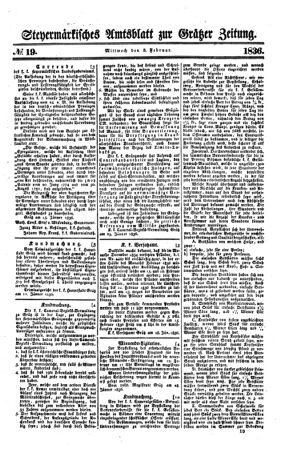 Steyermärkisches Amtsblatt zur Grätzer Zeitung 18360203 Seite: 1