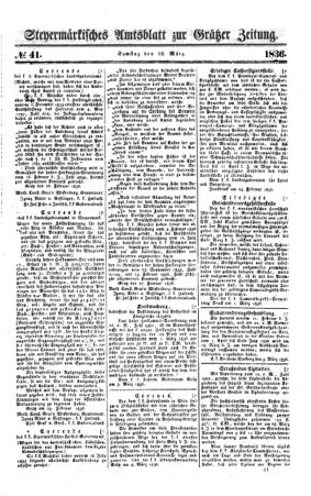 Steyermärkisches Amtsblatt zur Grätzer Zeitung 18360312 Seite: 1