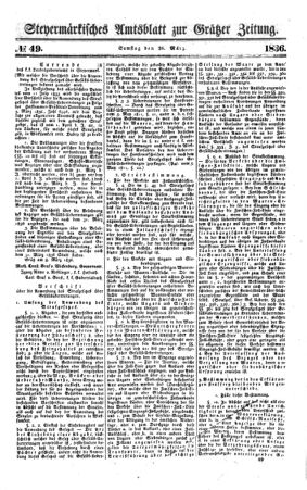 Steyermärkisches Amtsblatt zur Grätzer Zeitung 18360326 Seite: 1