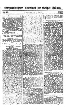 Steyermärkisches Amtsblatt zur Grätzer Zeitung 18360414 Seite: 1