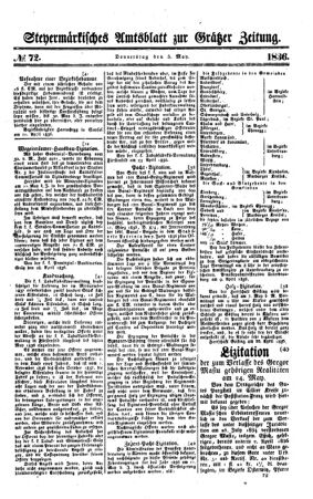 Steyermärkisches Amtsblatt zur Grätzer Zeitung 18360505 Seite: 1