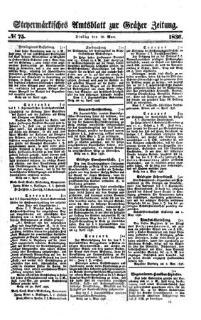 Steyermärkisches Amtsblatt zur Grätzer Zeitung 18360510 Seite: 1