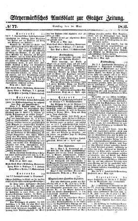 Steyermärkisches Amtsblatt zur Grätzer Zeitung 18360514 Seite: 1