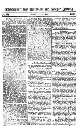 Steyermärkisches Amtsblatt zur Grätzer Zeitung 18360528 Seite: 1