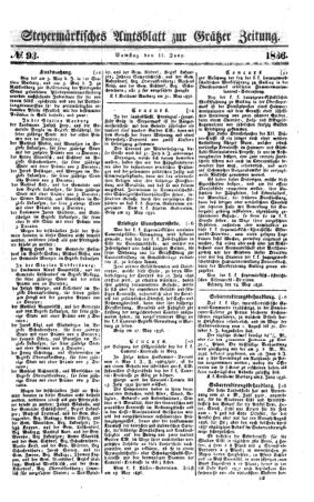 Steyermärkisches Amtsblatt zur Grätzer Zeitung 18360611 Seite: 1