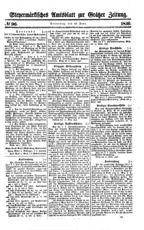 Steyermärkisches Amtsblatt zur Grätzer Zeitung 18360616 Seite: 1