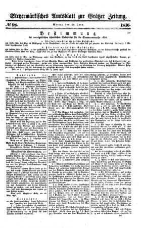 Steyermärkisches Amtsblatt zur Grätzer Zeitung 18360620 Seite: 1