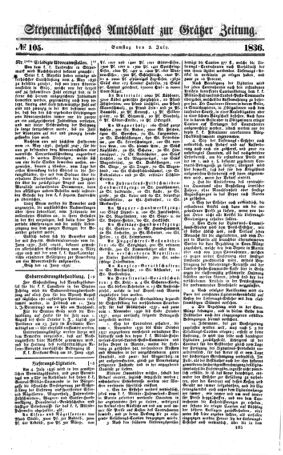 Steyermärkisches Amtsblatt zur Grätzer Zeitung 18360702 Seite: 1