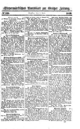 Steyermärkisches Amtsblatt zur Grätzer Zeitung 18360709 Seite: 1