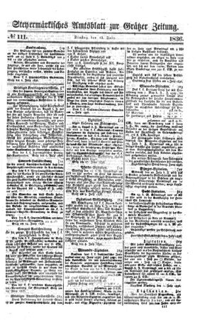 Steyermärkisches Amtsblatt zur Grätzer Zeitung 18360712 Seite: 1